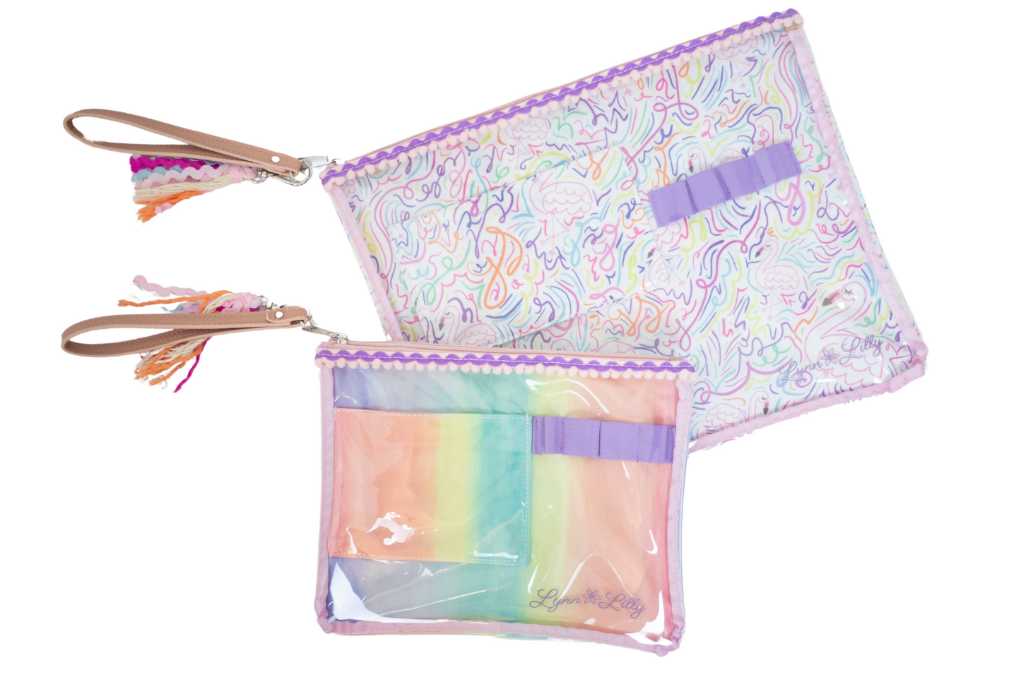 Lynn Lilly- Mini Clear Ombre Rainbow Everything Tote